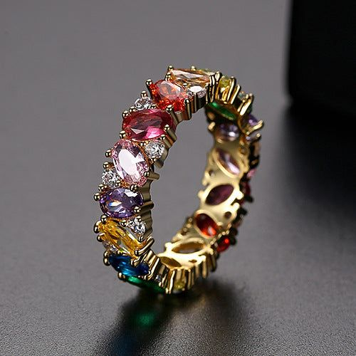Vintage Bunter Zirkonia Ring