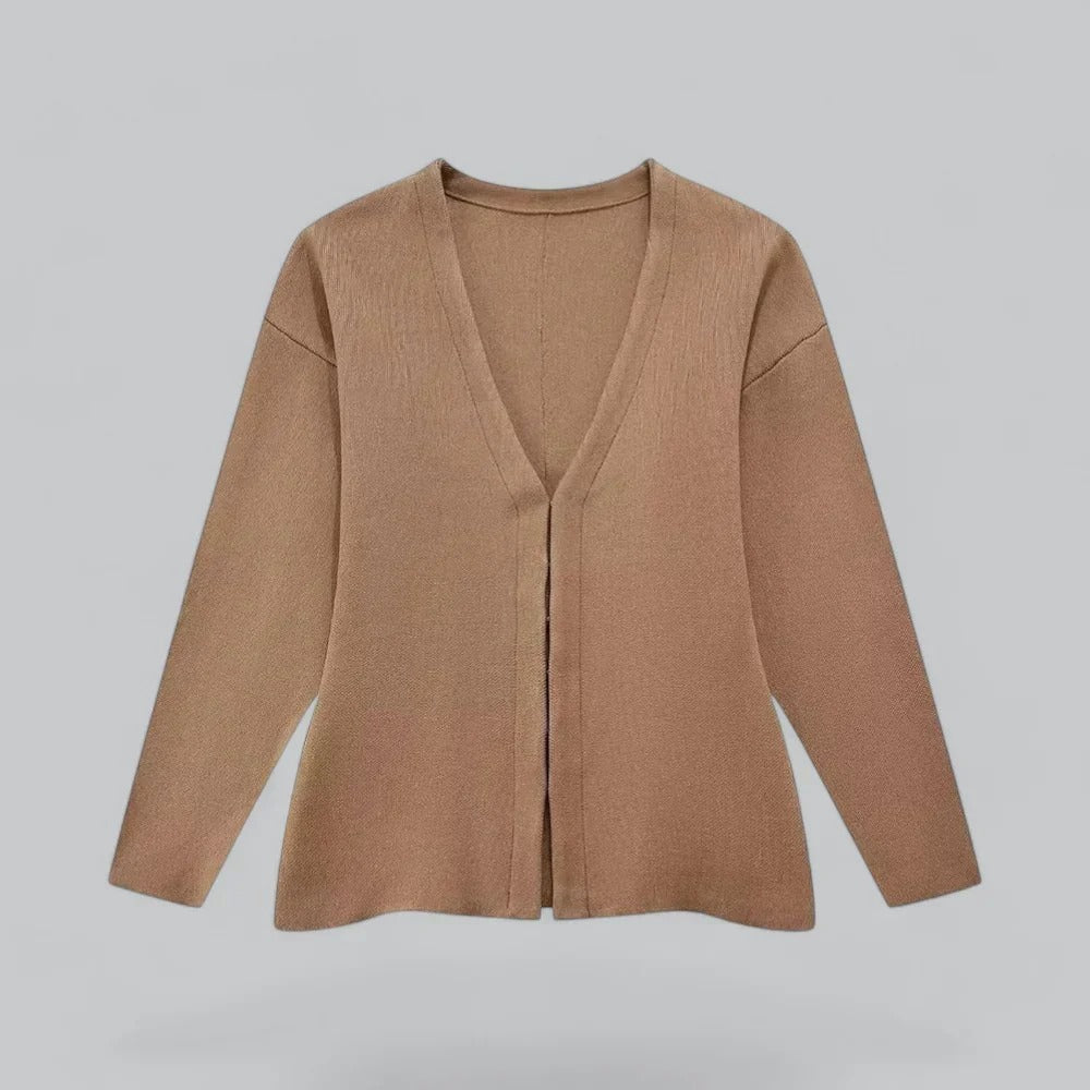 Eleganter weicher Strick-Cardigan mit V-Ausschnitt für Damen | Ideal für alle Jahreszeiten