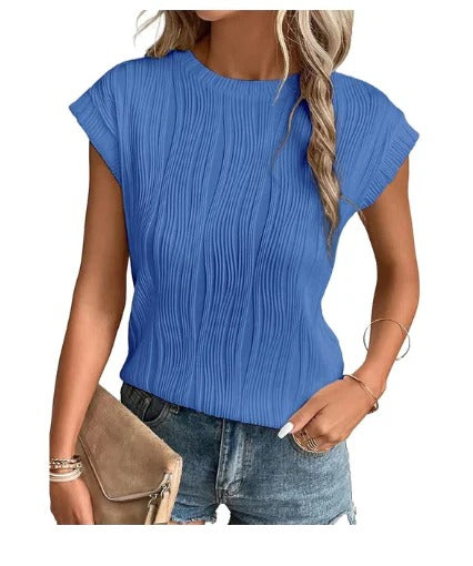 Strukturiertes Kurzarmoberteil für Damen | Ideal für entspannte Tage