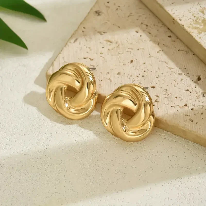 Vintage Spirale Goldene Ohrringe