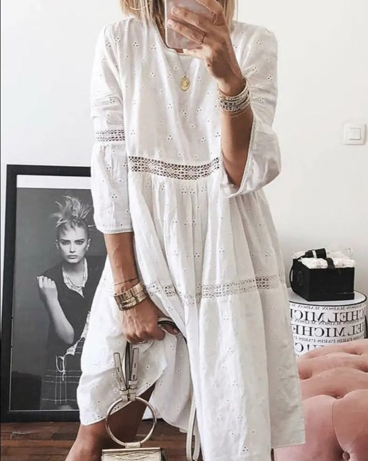 Elegantes besticktes kleid für frauen