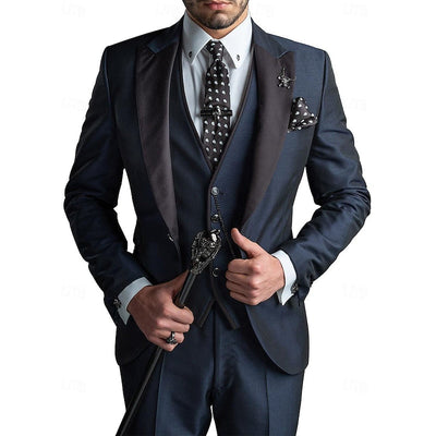 Dreiteiliges Leinenset für Herren: Business-Blazer, Weste und Hose