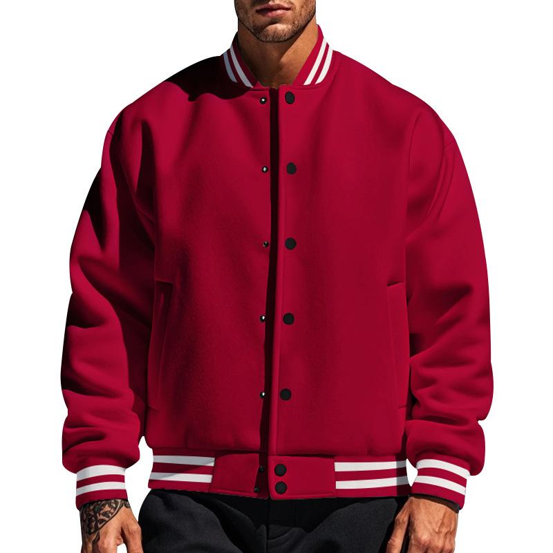 Lässige Herren-Baseballjacke mit Stehkragen