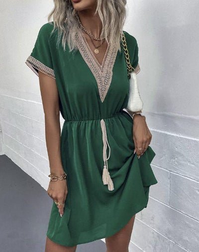 Kleid mit kurzen Ärmeln für frauen