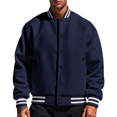 Lässige Herren-Baseballjacke mit Stehkragen