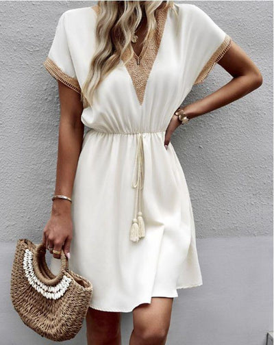 Kleid mit kurzen Ärmeln für frauen