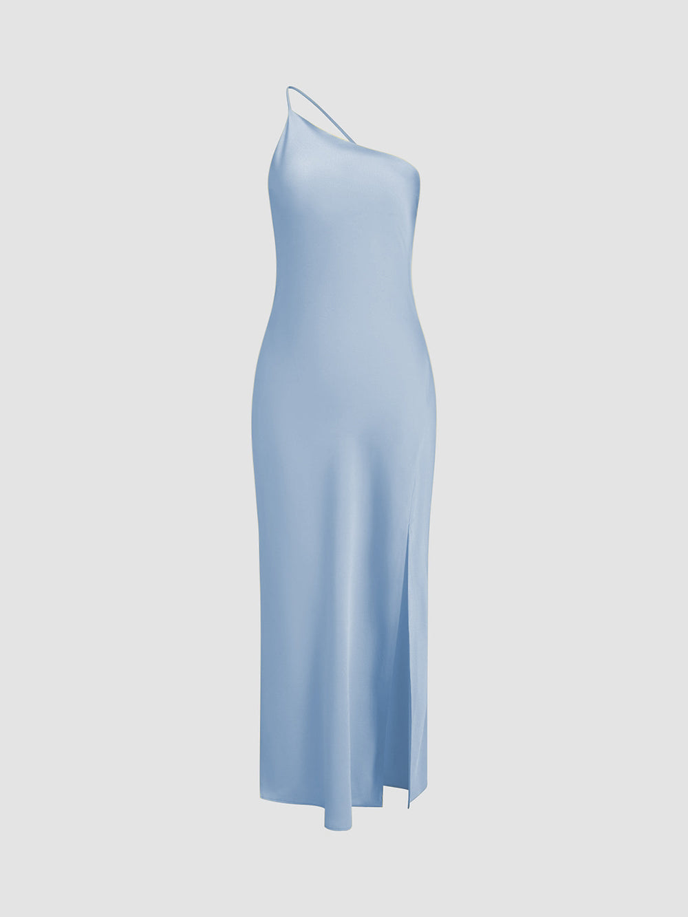 Langes Satinkleid mit Schlitz & offenem Rücken – Elegantes Abendkleid