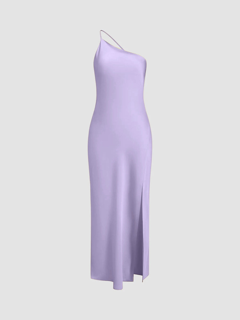 Langes Satinkleid mit Schlitz & offenem Rücken – Elegantes Abendkleid