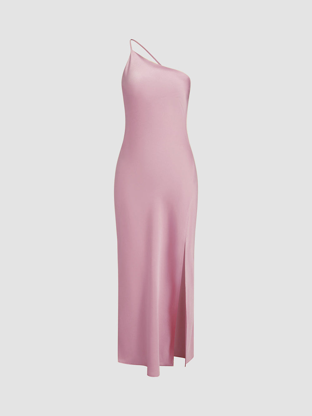 Langes Satinkleid mit Schlitz & offenem Rücken – Elegantes Abendkleid