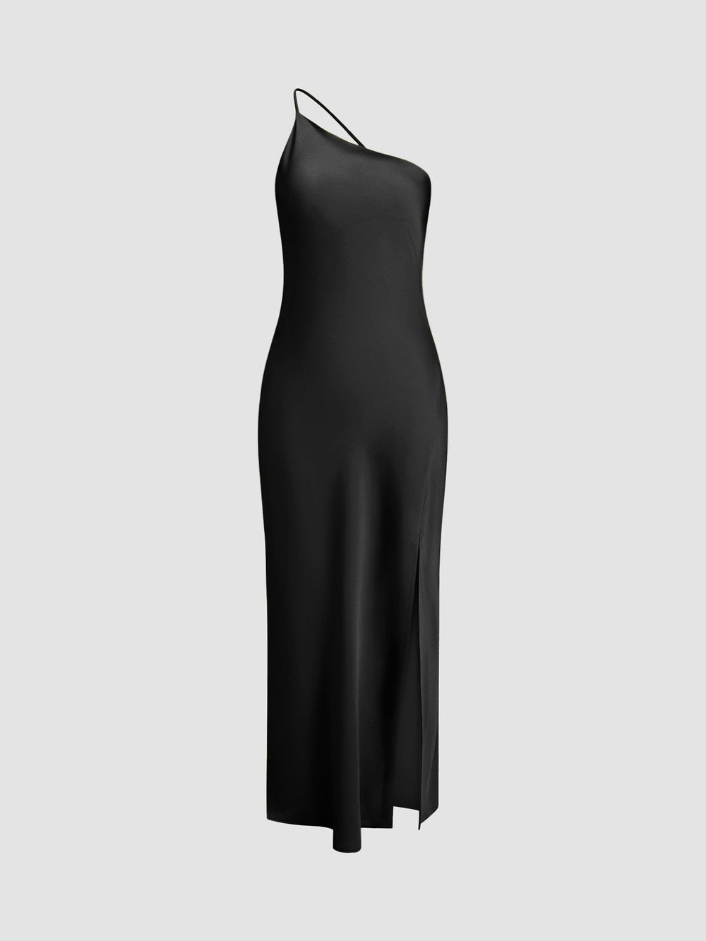 Langes Satinkleid mit Schlitz & offenem Rücken – Elegantes Abendkleid
