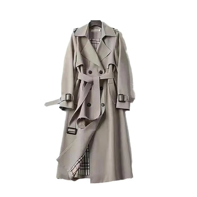 Klassischer Damen Trenchcoat mit Gürtel und Doppelkragen