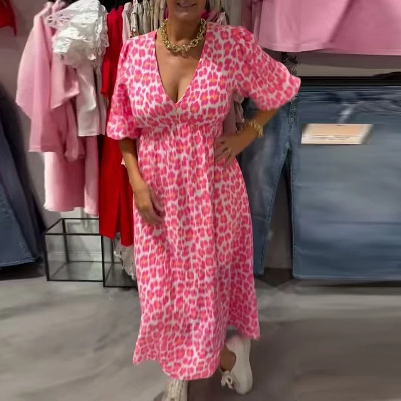 Annie – Sommer Kleid Aus Leinen Mit V-Ausschnitt