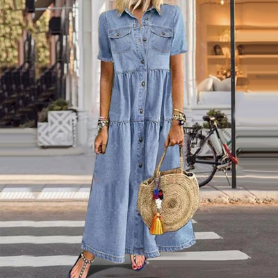 Maxi-Denim-Kleid für Damen