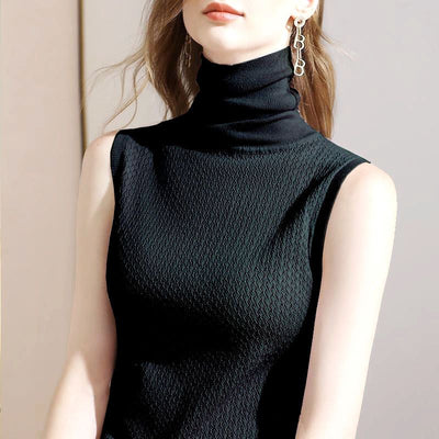 Kiran | Gemütlicher hochgeschlossener ärmelloser Pullover