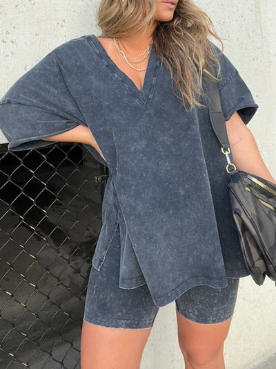 Amarra Lockeres T-Shirt und Shorts Set