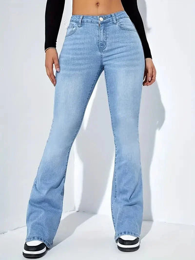 High-Waist-Jeans mit geradem Bein für Damen