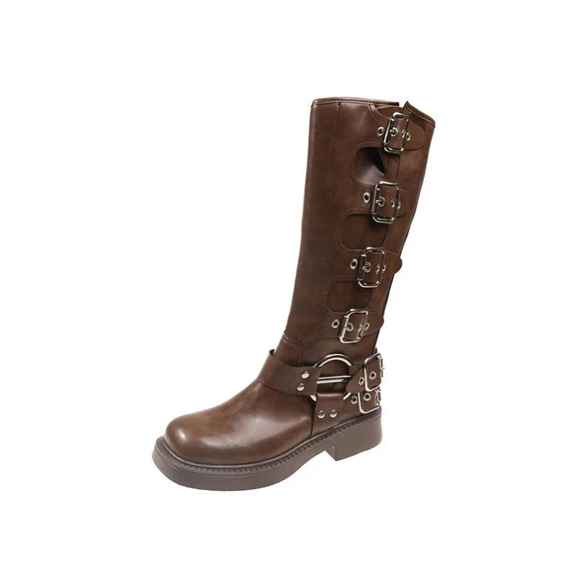 Darcie Kniehohe Gothic-Stiefel