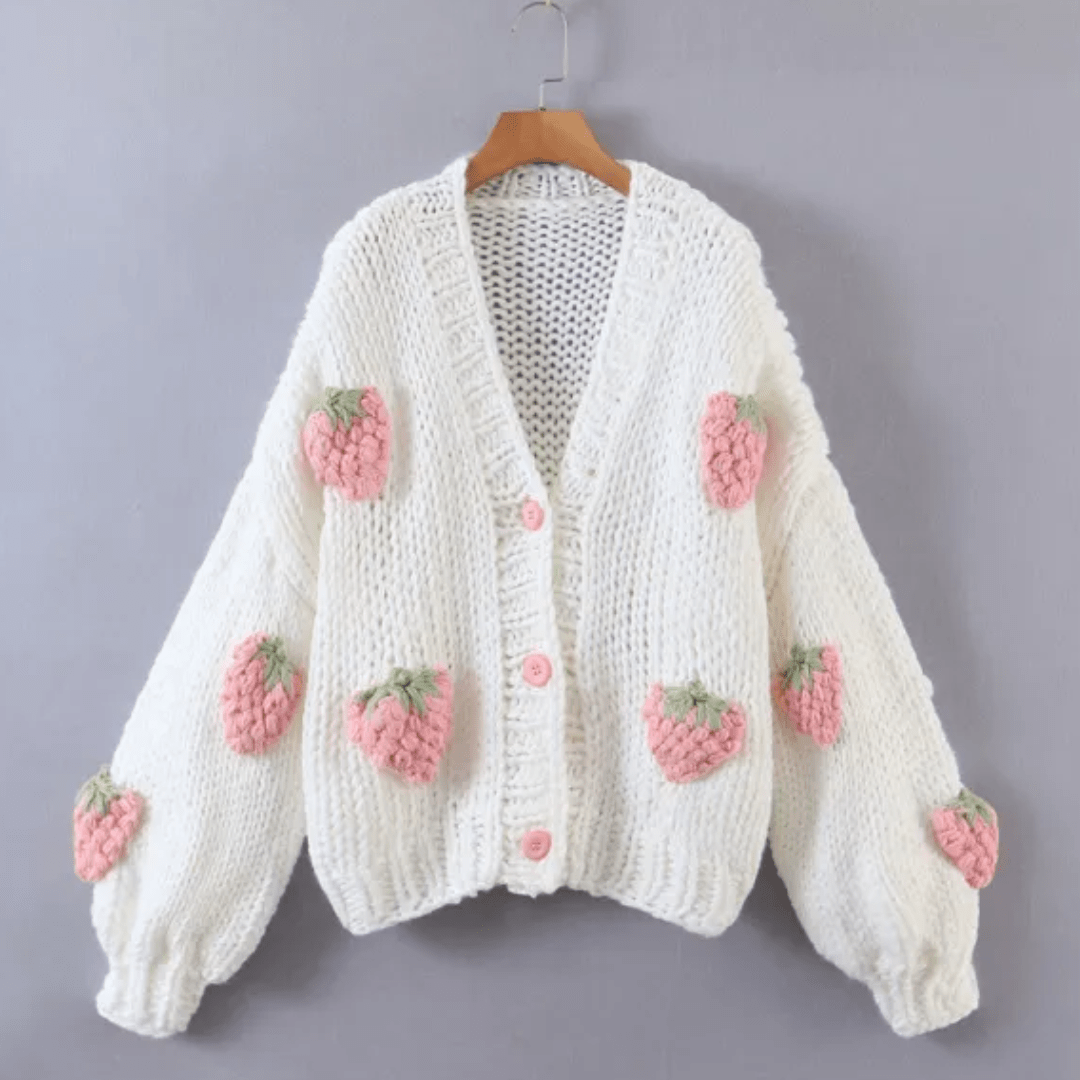 Emeline Erdbeerstrickjacke