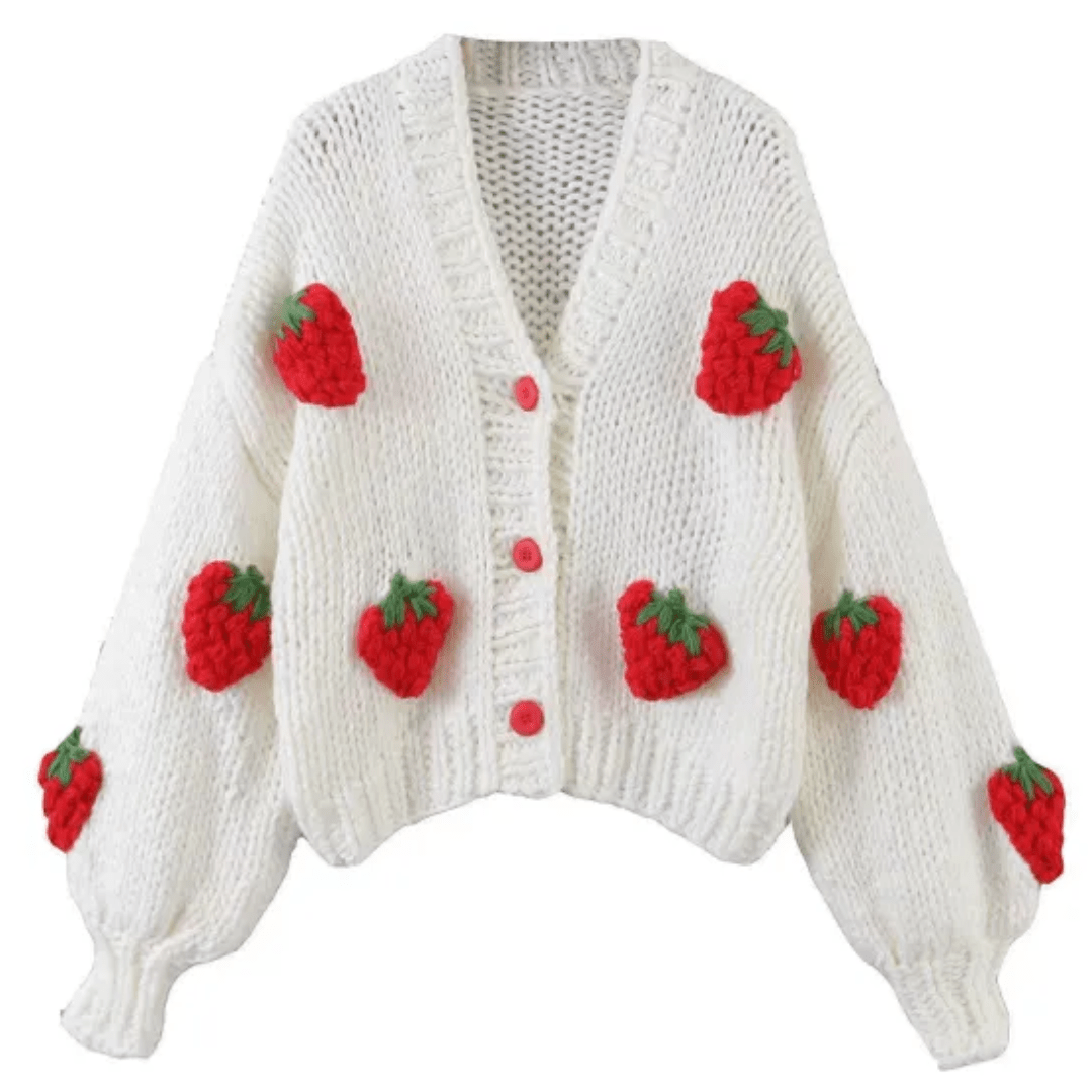 Emeline Erdbeerstrickjacke