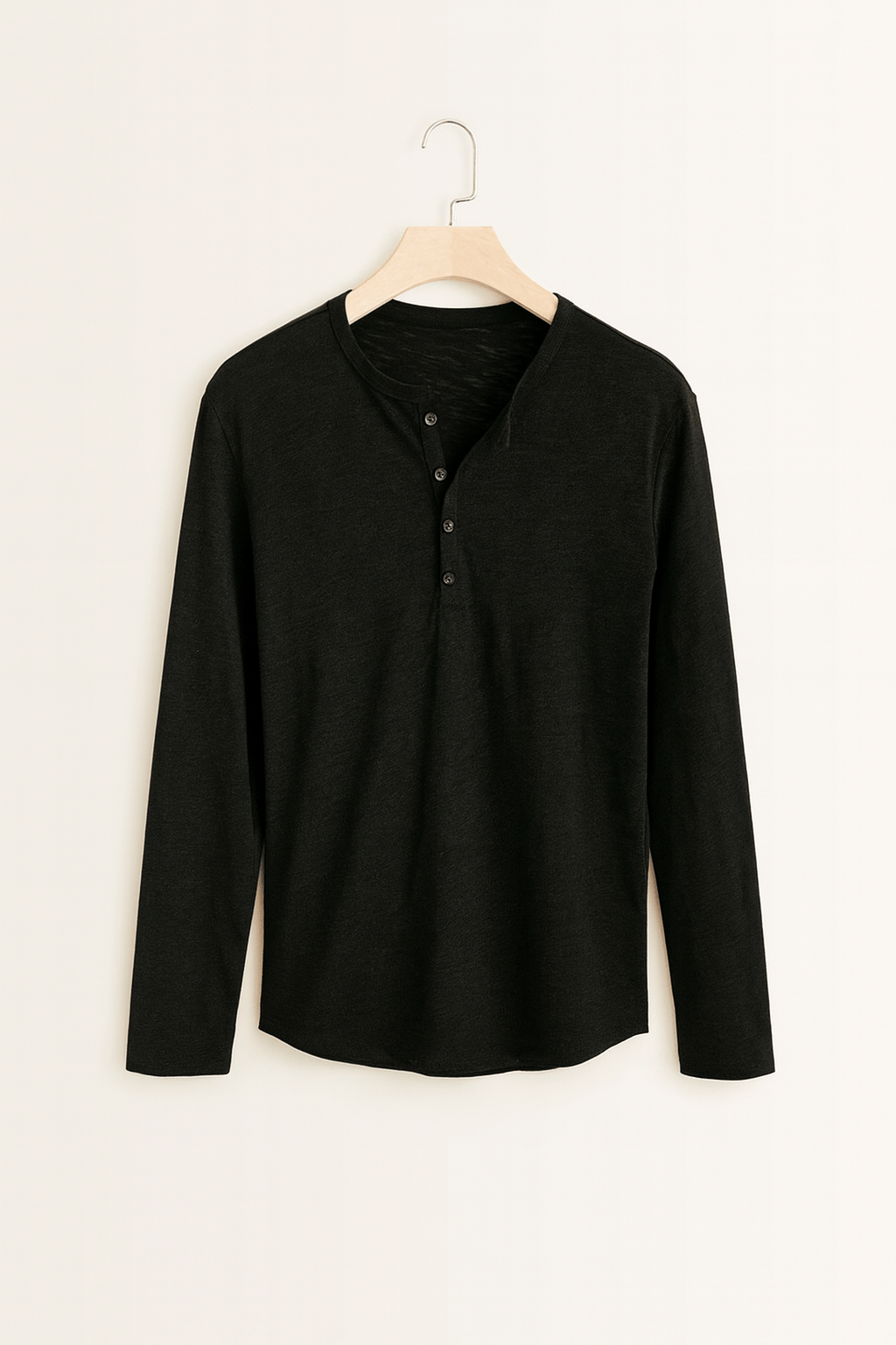 Knopfleisten Langarm Henley Shirt