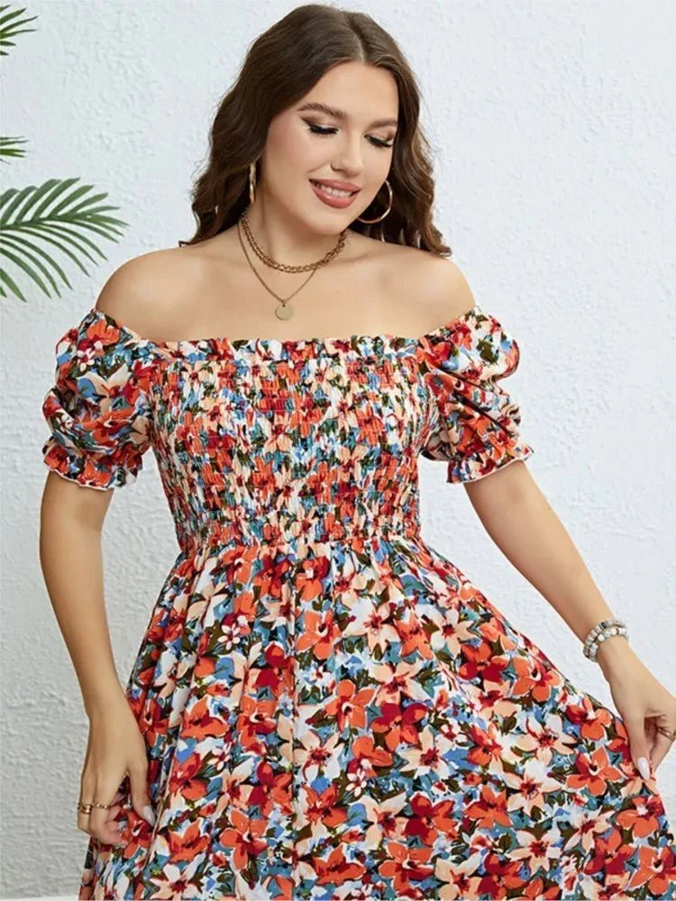Evelina Geblümtes Midikleid