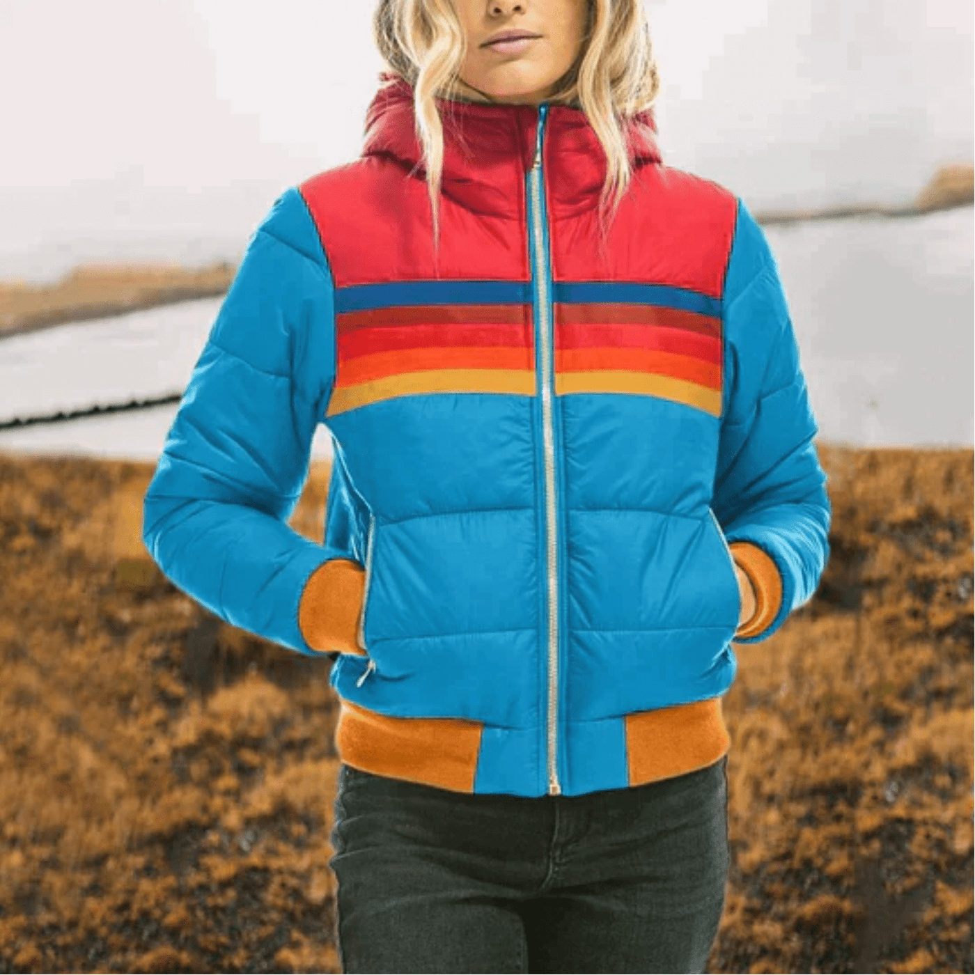 Frederikke Mehrfarbige Pufferjacke