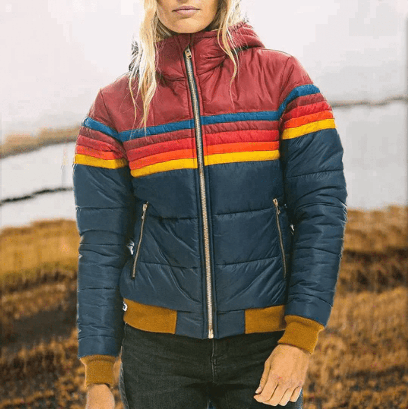 Frederikke Mehrfarbige Pufferjacke