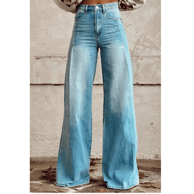 Gemma High-Waist-Jeans mit weitem Bein
