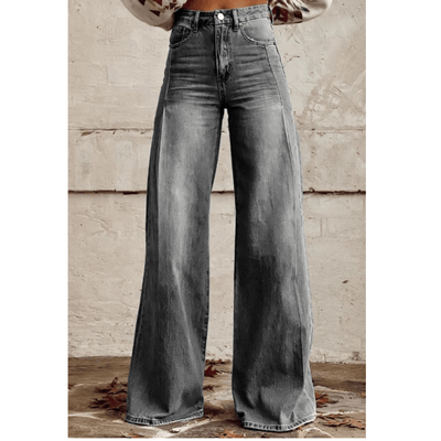 Gemma High-Waist-Jeans mit weitem Bein