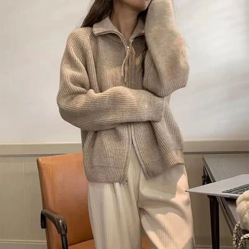 Halsey Strickjacke mit Reißverschluss