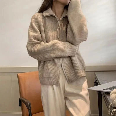 Halsey Strickjacke mit Reißverschluss