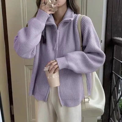 Halsey Strickjacke mit Reißverschluss