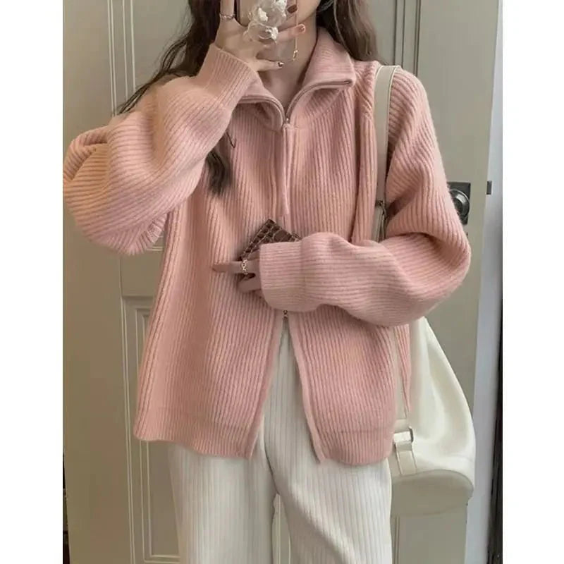 Halsey Strickjacke mit Reißverschluss
