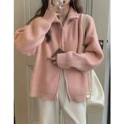 Halsey Strickjacke mit Reißverschluss