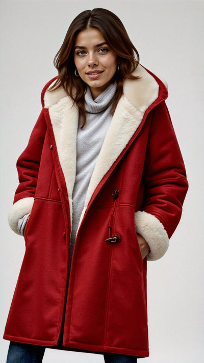 Gefütterter Mantel Irmelin mit Kapuze