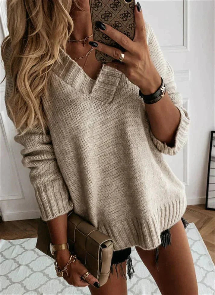 Jacinth V-Ausschnitt Strickpullover