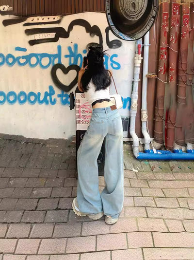 Jobelle Hochtaillierte Baggy Jeans
