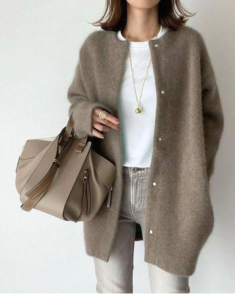 Letitia Mittellange Strickjacke