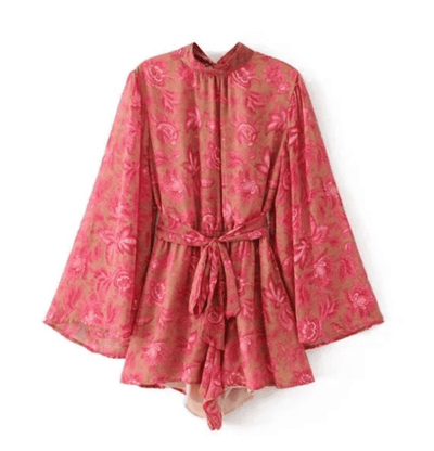 Priscilla - Florale Jumpshort - Rückenfreier Stil