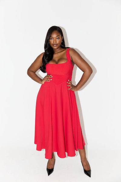 Amelia | Zeitloses, fließendes Midikleid