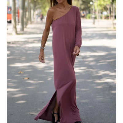 Leichtes one-shoulder-kleid für damen