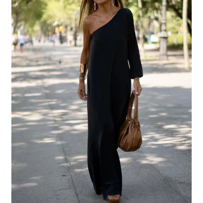 Leichtes one-shoulder-kleid für damen