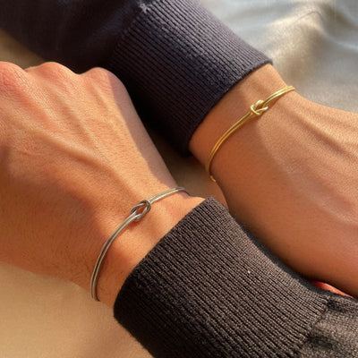Minimalistisches Vegan Leder Knot-Armband – Nachhaltiger Modeschmuck Geschenk