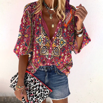 Felicia - vintage print hemd