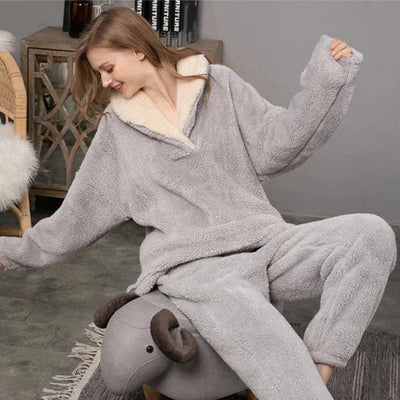 Colleen – flauschiges fleece-pyjama-set für die nacht