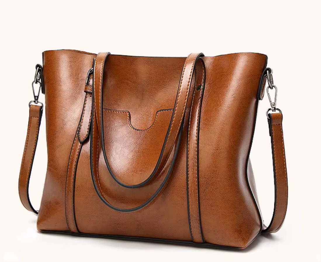 Luxuriöse vegane Strandtasche – Große Tote Bag aus veganem Leder