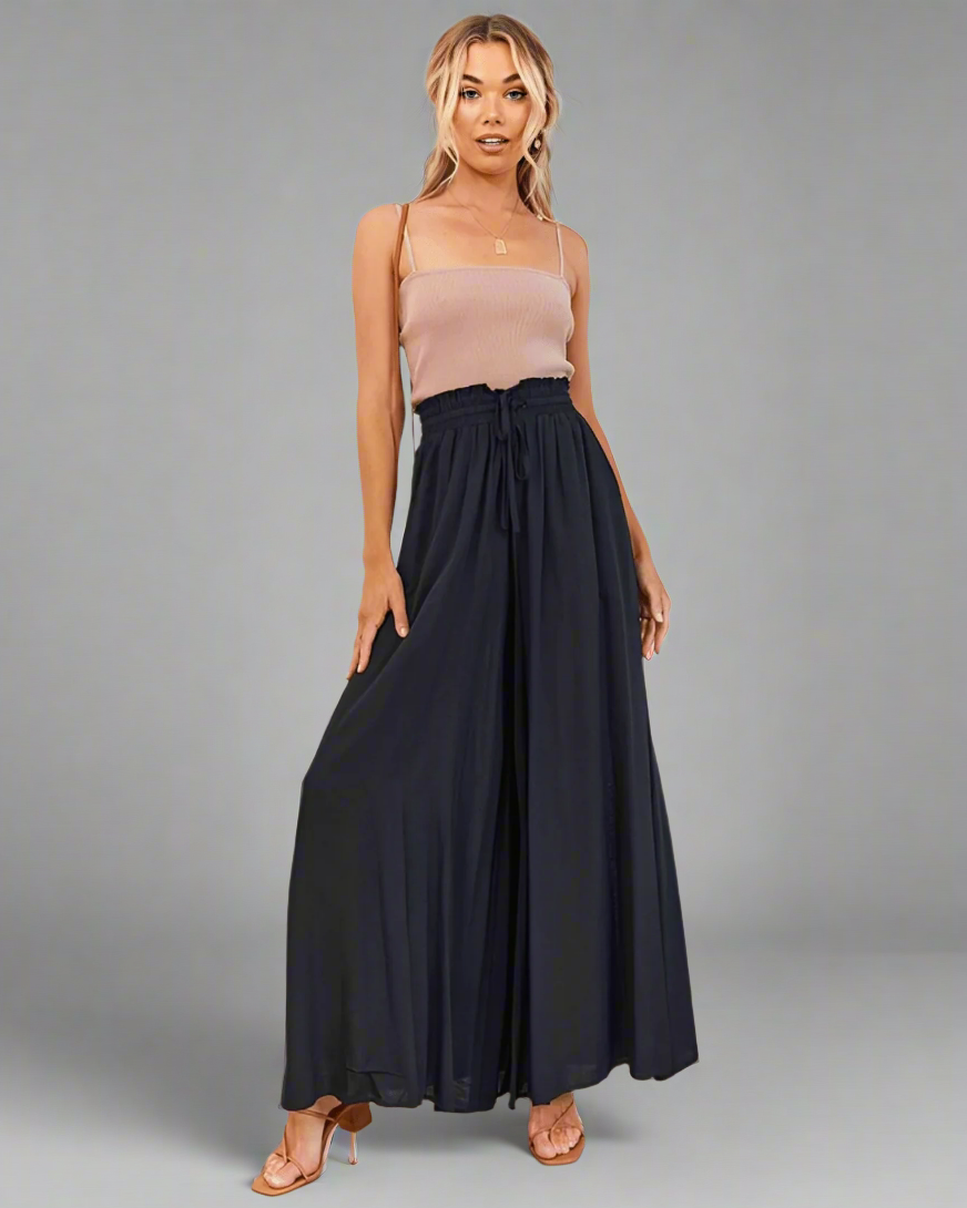 Weit Geschnittene Hose mit Hoher Taille für Damen