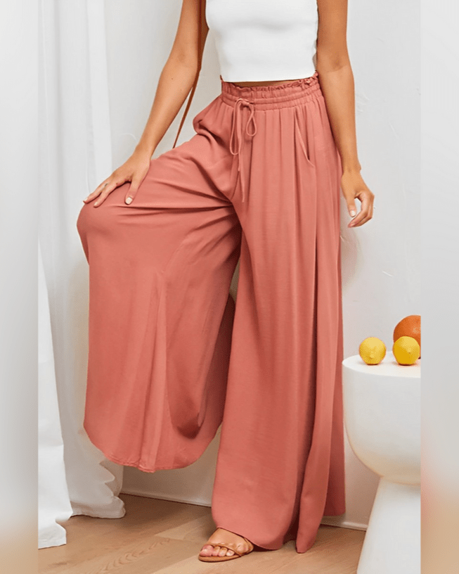 Weit Geschnittene Hose mit Hoher Taille für Damen