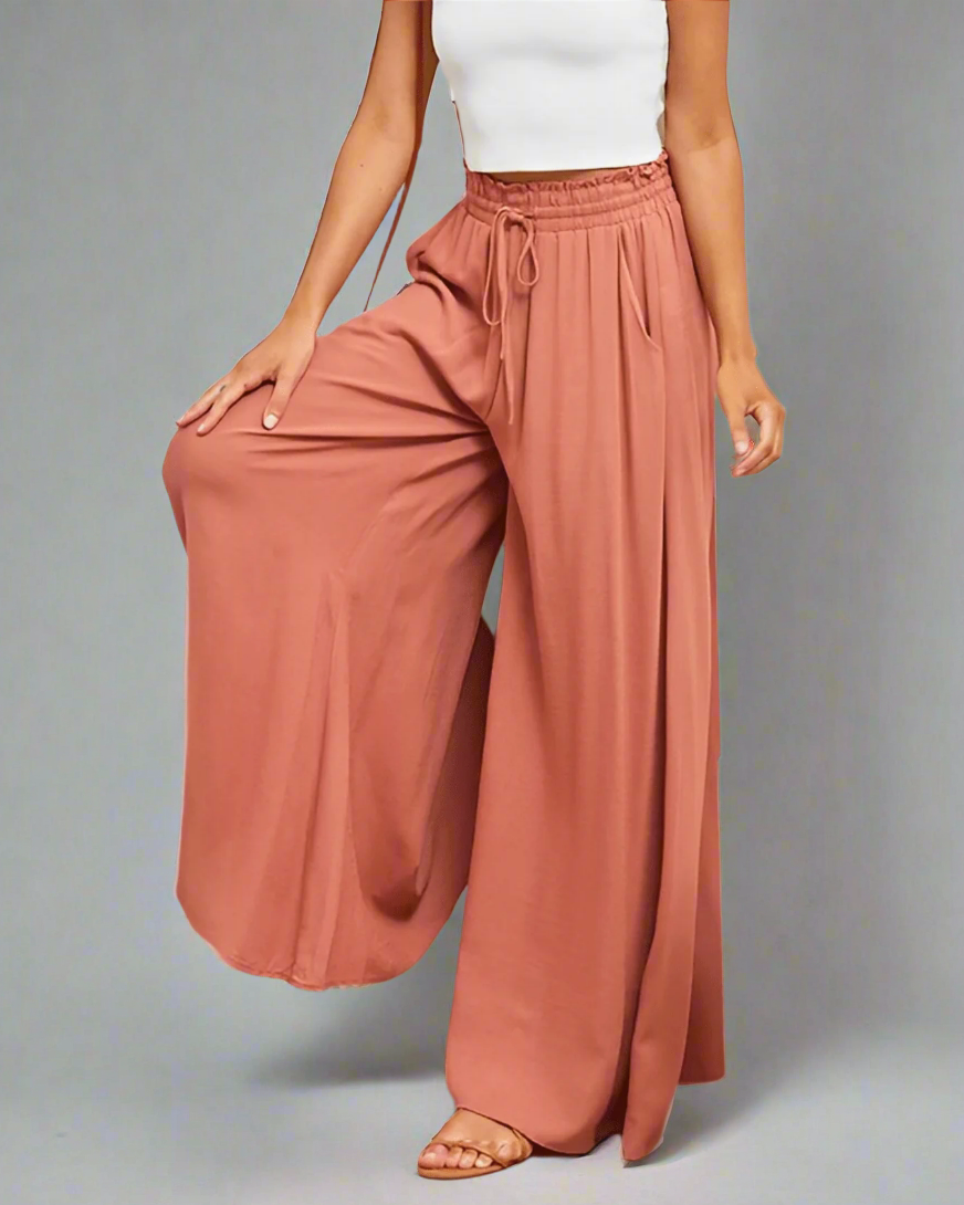 Weit Geschnittene Hose mit Hoher Taille für Damen