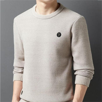 Klassischer crew-strickpullover